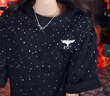 BOY LONDON【满天星】春夏男女同款短袖渐变烫钻印花时尚T恤N01107 黑色 M 实拍图