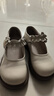 富罗迷女童皮鞋春秋季新款方口透气软底单鞋儿童校园演出鞋 米色 29  实拍图