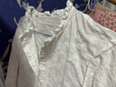 茵曼（INMAN）时尚绣花立领衬衫洋气宽松休闲长袖衬衣 米白色-第二批 M （裤子 27码） 实拍图