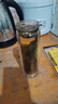 【京东物流】商务双层玻璃杯耐高温水杯便携泡茶杯加厚杯子带滤网 灰色环厚底中杯350ml1只 实拍图
