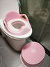 ONLYOU BABY儿童马桶圈大号坐便器男孩女宝宝专用坐垫婴儿便盆梯小孩厕所辅助 维尔粉-PU软垫马桶圈+踩脚凳 【免安装】全包胶靠背（送挂钩） 实拍图