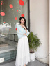 丹珠娜（DanZhuNa）新中式连衣裙女装春季2025夏季新款国风套装绝美汉服改良版长裙子 蓝色上衣+白色裙子 M 实拍图