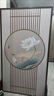 中式屏风隔断客厅入户遮挡风水玄关家用卧室移动高清栅栏画布座屏 E款 樟子松80*180CM 实拍图