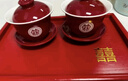 澳颜莱改口敬茶杯婚礼茶具陶瓷结婚喜杯两对喜碗敬酒杯新婚碗筷跪垫套装 喜字敬茶杯（一对装） 实拍图