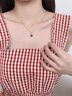 GUSKI珠宝品牌轻奢蓝宝石项链女新款永恒之心纪念日生日高级礼物送女友 永恒之心蓝水晶项链【当/次日达】 实拍图