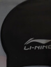 李宁（LI-NING）泳帽男女加大护耳护长发游泳帽不勒头舒适防水硅胶成人泳帽4121黑 实拍图