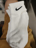 耐克耐克袜子 男女运动袜 中筒 吸汗AJ篮球袜跑步棉袜 3双装中袜【白色】SX7677-100 M (38-42码) 实拍图
