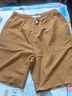 【安德玛制造商】休闲短裤男女款户外速干沙滩裤纯色夏跑步运动裤 焦糖色 4XL 实拍图