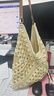 星昔草编包女2024新款夏季度假沙滩包编织托特包大容量通勤单肩腋下包 拼色款 实拍图