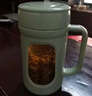富光玻璃杯带把手办公杯带盖泡茶家用花茶杯耐高温防摔水杯送长辈礼物 苍山绿480ML 实拍图