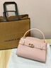 CHARLES&KEITH鳄鱼纹凯莉包手提斜挎婚包包女包生日礼物CK2-50270880-1 Light Pink浅粉色（新色） S 实拍图