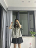素织锦学院风百褶裙套装裙子女日系短袖衬衫小个子短裙半身裙两 短袖荷叶边条纹衬衫+百褶裙 均码 实拍图