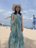 沐霓森系晕染吊带连衣裙 春秋气质a字长裙子收腰仙女显瘦装沙滩度假风 林间浮夏连衣裙【建议90-120斤】 实拍图