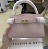 CHARLES&KEITH鳄鱼纹凯莉包手提包斜挎包CK2-50270880-1 Light Pink浅粉色 S 实拍图