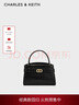 CHARLES&KEITH鳄鱼纹凯莉包手提斜挎婚包包女包生日礼物CK2-50270880-1 Black黑色 S 实拍图