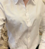 EAEOVNI长袖衬衫女商务免烫春夏职业装白色正装银行衬衣面试工作服修身OL 纯白色【V领】 41 【138-148斤】 实拍图