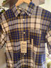 无印良品（MUJI）男式 马德拉斯格纹纽扣领短袖衬衫男士衬衣外套纯棉全棉 AC1W8A4S 藏青色格纹 L （175/100A） 实拍图