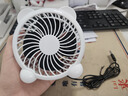 白色熊猫USB充电风扇学生宿舍办公室桌面风扇家用轻音静音4羽叶大风量风扇手持便携户外露营风扇 4寸白色小熊猫【活动专享】 实拍图