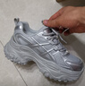百思图25时髦增高老爹鞋网面透气运动休闲鞋D3053BM5 银色 36 实拍图