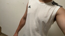 adidas简约速干舒适运动健身圆领背心男装夏季阿迪达斯官方   白   M 实拍图
