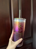 星巴克（Starbucks）极光幻彩女神款玻璃吸管杯550ml冷水杯子咖啡办公室生日毕业礼物 实拍图