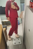 都市丽人女士睡衣女本命年套装结婚纯棉舒适透气长袖长裤家居服大红色M 实拍图