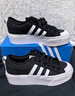 adidas NIZZA PLATFORM厚底增高运动帆布鞋男女阿迪达斯三叶草 一号黑/白   38.5 实拍图