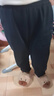 安踏儿童加绒裤子男女童长裤25冬季针织保暖加厚休闲裤百搭运动卫裤 【针织加绒-女童】黑/玫瑰金5701-4 150 cm 实拍图