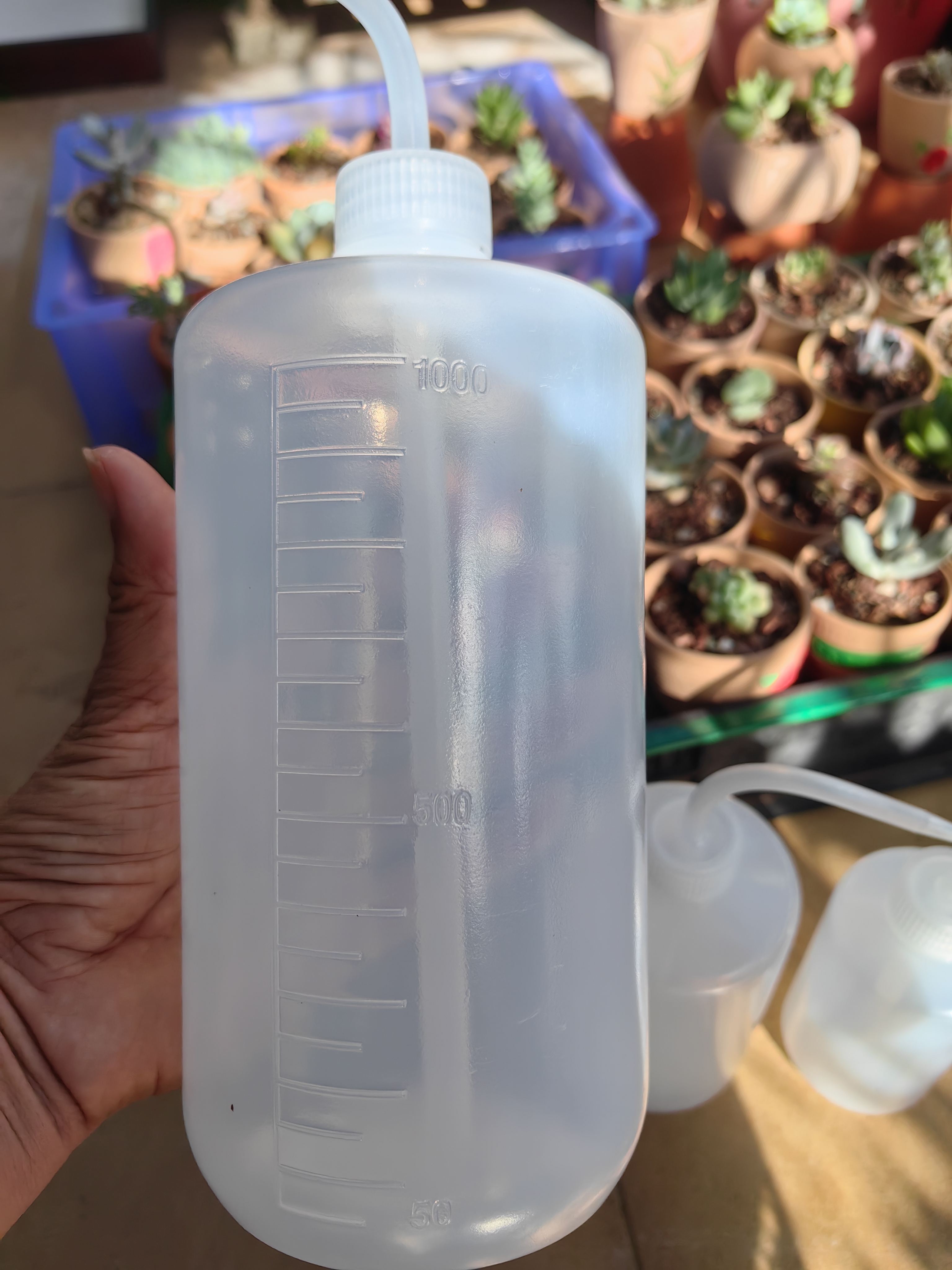 浇水浇花挤压室内园艺工具长嘴尖嘴弯嘴花卉多肉家用植物滴水喷壶 带刻度*环保材质【浇水利器】 拍一发三【大号+中号+小号】 实拍图