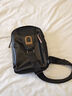 美洲野牛真皮运动胸包单肩斜挎包头层牛皮背包男生日礼物 黑色大号 实拍图