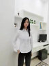 GOSERFONDO 长袖衬衫女春夏防皱衬衣韩范修身显瘦气质职业商务工装面试衬衣 白色暗门襟 37 /L（100-110斤） 实拍图
