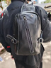 ANDSEEYOU品牌 胸包男 休闲胸前斜挎包 头层牛皮通勤背包 真皮大容量单肩包 黑色 实拍图