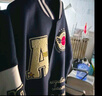 A CHOCK毛巾绣美式字母棒球服街头夹棉加厚夹克外套 藏青色常规款 L 实拍图