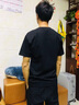 蒙羊王男士短袖t恤男100%纯棉夏季新款圆领男士高端t恤短袖男装打底衫 黑色 XL (175) 实拍图