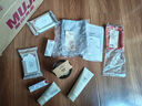 无印良品（MUJI）再生聚酯纤维 双拉链包收纳袋 居家旅行数据线小收纳包便携零钱包 浅灰色/M/长19*宽13.5cm 实拍图
