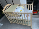BANGLEDI宝宝床多功能婴儿床拼接实木无漆可移动摇摇床带护栏新生儿婴儿床 婴儿床+床品+棕垫（留言花色） 双层小床（105*60cm）0-8岁 实拍图