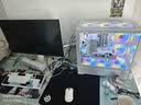长城视界S5海景房机箱MATX支持360水冷无立柱台式主机台式机电脑主机箱 白色+极光ARGB风扇（4正5反） 实拍图