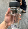 希乐玻璃杯双层玻璃水杯高颜值男士商务办公茶水分离杯便携泡茶杯子 实拍图