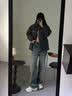主意范（ZHUYIFAN）羊羔毛羽绒棉服男女学生加厚加绒立领面包服棉衣宽松大码情侣外套 HM24549黑色 XL 125-145斤 实拍图