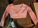 艾舞戈儿童舞蹈服长袖小外套女童跳舞披肩练功服上衣 粉色-棉 L码 实拍图