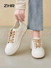 ZHR小白鞋女ins潮百搭休闲女鞋低帮圆头厚底舒适鞋子女 AT128 米杏36 实拍图