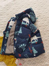 鸭鸭25新款冬装男童中长款羽绒服宝宝小童儿童印花加厚外套 藏青 130 实拍图