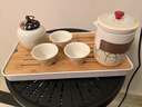瓷牌茗茶具（cipaiming teaset）旅行茶具套装户外便携式陶瓷快客杯一壶四杯办公室功夫茶壶泡茶 白古茗1壶6杯+罐盘+旅行包+巾夹 实拍图