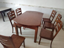 实木餐桌椅组合伸缩折叠现代简约家用小户型吃饭桌子方圆两用餐桌 【一桌八椅】颜色下单备注 1.38米 实拍图