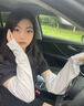 Ceokue冰袖女长薄款夏季宽松冰丝防晒袖套开车袖子骑行手臂护臂手套袖 【Rabbit】-浅灰色 实拍图