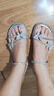 ZHR凉鞋女露趾软底通勤女鞋夏季仙女风水钻鞋子女 EH169 银色  37  实拍图