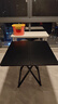 折叠桌餐桌家用小户型吃饭桌简易租房出租屋正方形小方桌子便携式 黑色+黑架【70*70*74cm】 实拍图