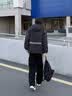 啄木鸟冬季棉衣外套男加厚夹克宽松保暖棉服袄子青少年羽加绒服男派克服 D209黑色加绒 XL 约140-160斤 实拍图