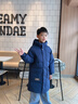 保姆贝贝儿童羽绒服中长款男款过膝2025冬季新款加厚中大童男童学生外套 藏青色 160 实拍图