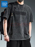 真维斯（Jeanswest）重磅潮流宽松百搭短袖T恤男夏季2025新款水洗体恤上衣服潮牌男装 黑色 L 115-135斤 实拍图